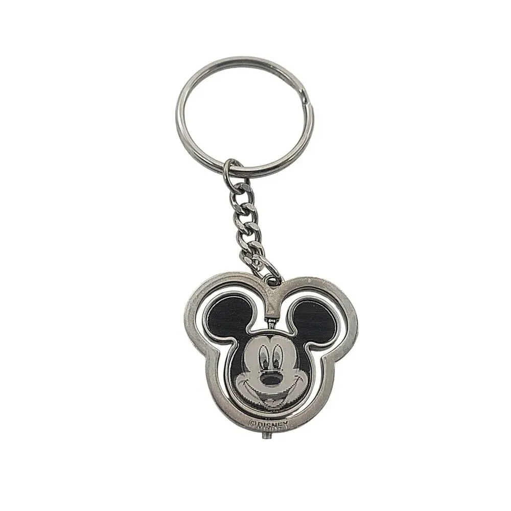 Disney Parks Mickey Mouse Spinner Keychain Key Ring Chain Changing Smile CL43